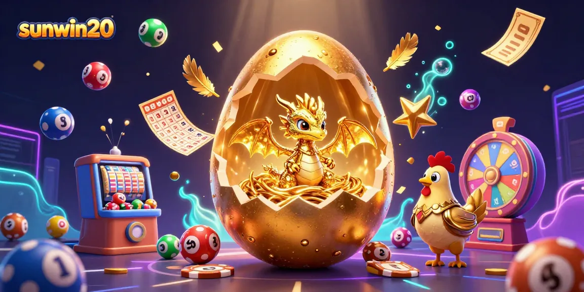 Experience thrilling games at sunwin20 with golden dragon, poker chips, and vibrant casino elements.
