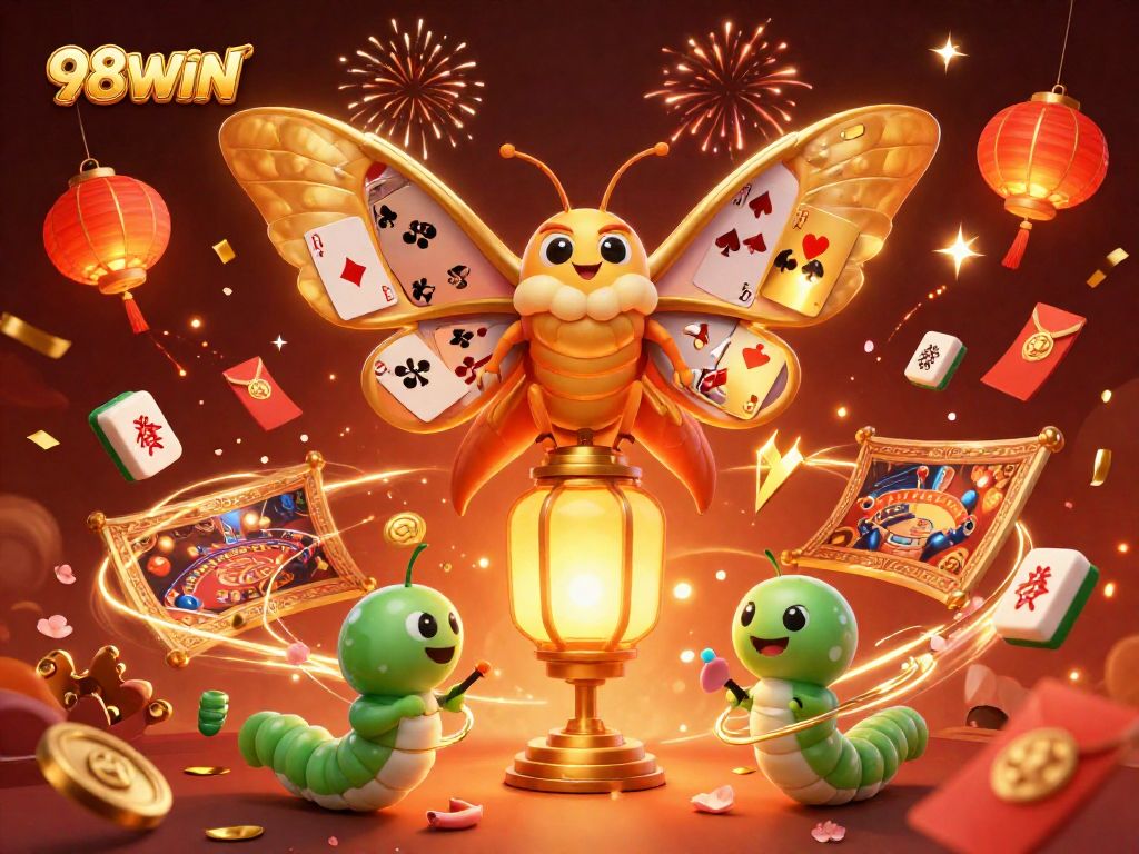 Experience thrilling gameplay at 98WIN with vibrant casino scenes and festive energy.