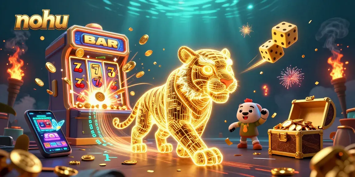 Nohu players enjoy thrilling slots action in a vibrant digital casino landscape filled with excitement.