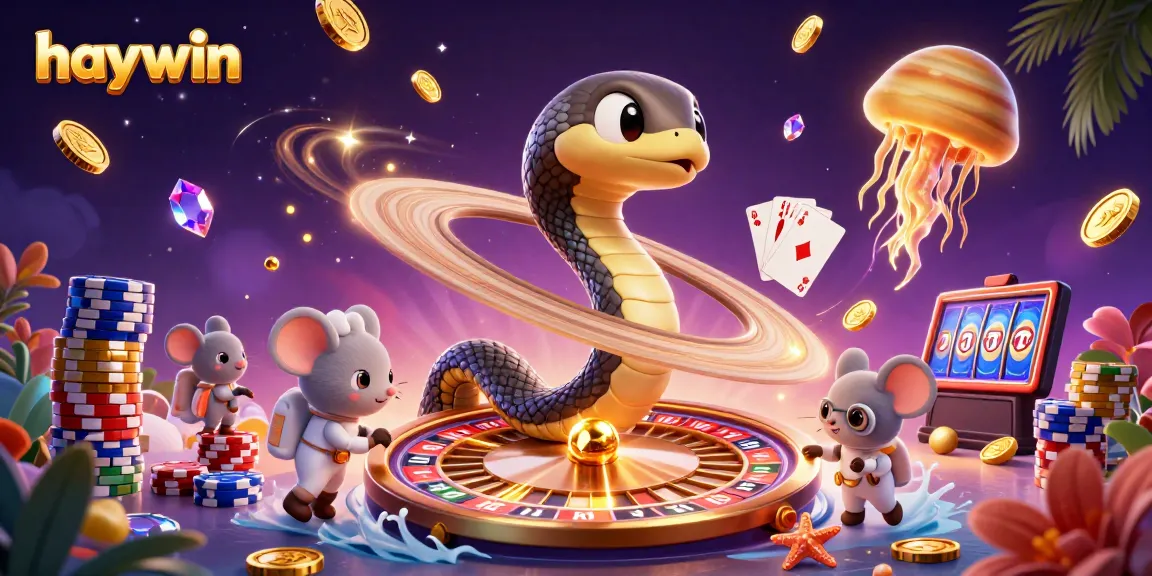 Experience thrilling bets at haywin with a cosmic roulette wheel and playful astronauts.