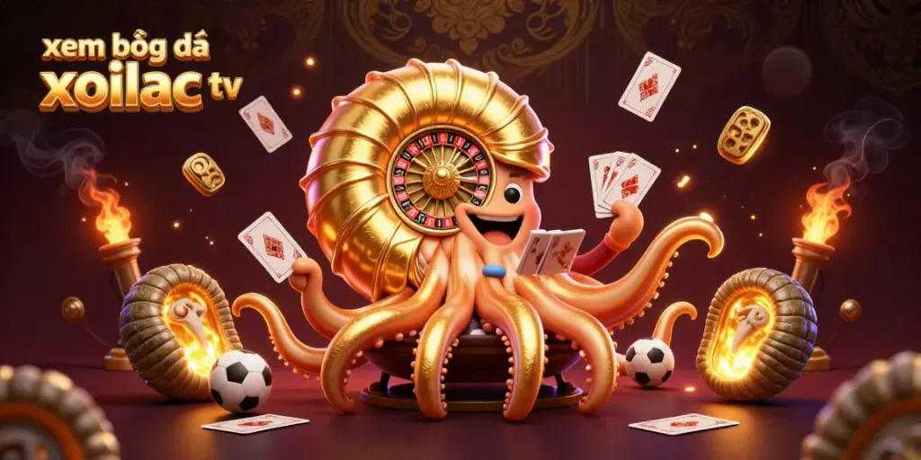 Experience xem bóng đá xoilac tv with engaging sports betting elements in a vibrant digital illustration.