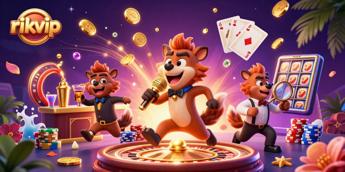 Experience the excitement of rikvip with a lively casino scene featuring hyenas in action, showcasing the thrill of gambling.