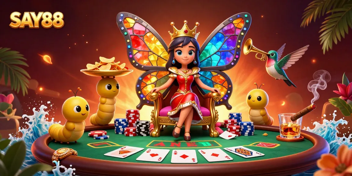 SAY88 welcomes players to engage in thrilling casino action with vibrant poker and colorful chips.