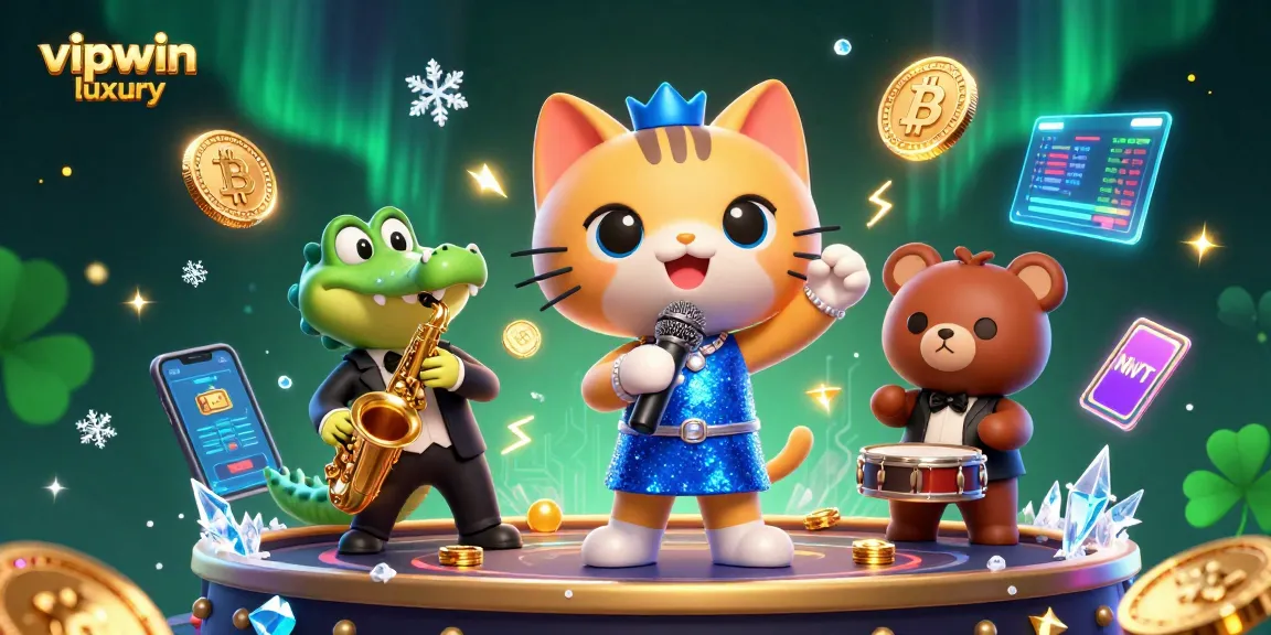 Experience the exciting world of vipwin luxury gambling with a vibrant 3D digital illustration.