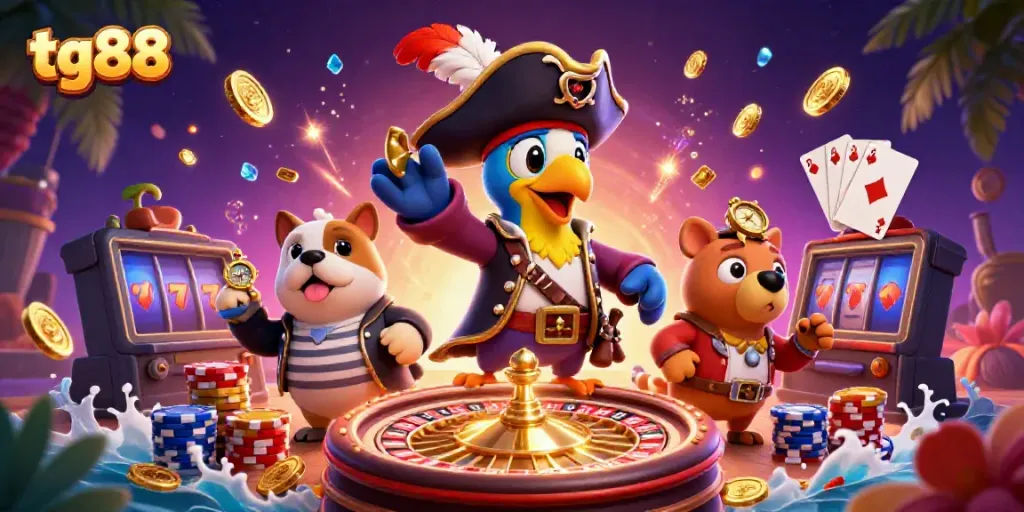 Experience thrilling gameplay at tg88 with our vibrant casino illustration highlighting exciting elements.