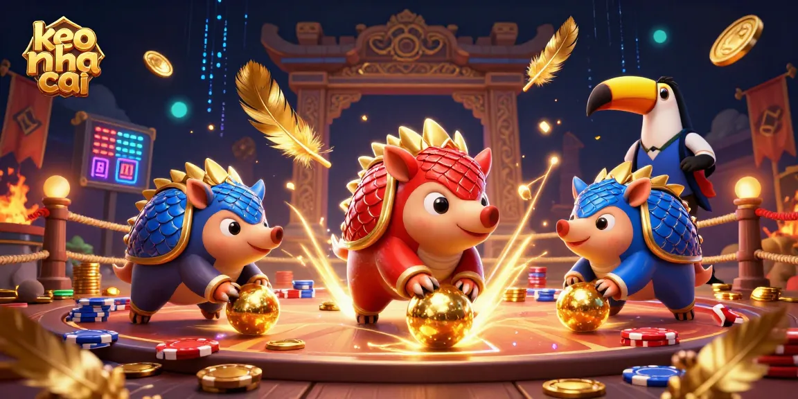 Experience the excitement of keo nha cai with pangolins, chips, and dynamic game elements in a vibrant scene.