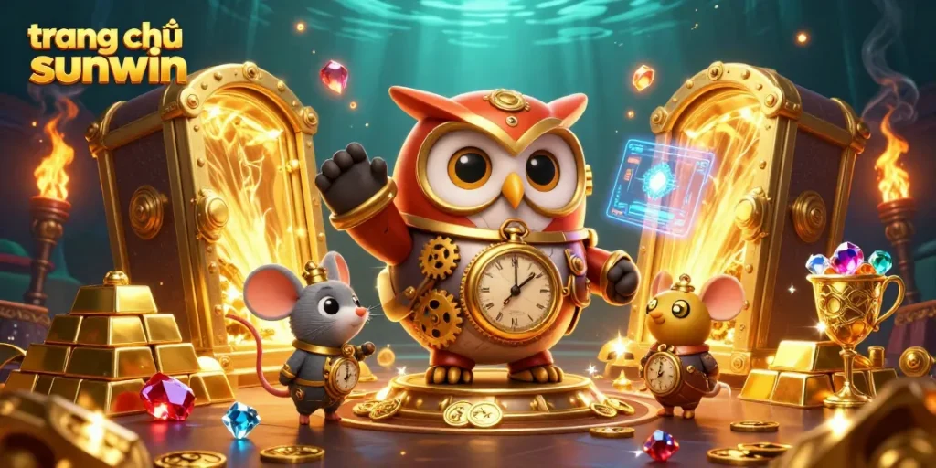 Spin to win on trang chủ sunwin, featuring dynamic casino adventure with golden treasures.