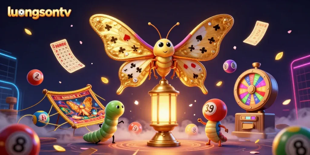 Experience exciting gameplay on luongsontv with captivating elements like vibrant lottery balls and golden prizes.
