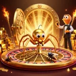 Spin the roulette wheel with bb44, featuring a golden spider and a centipede croupier.