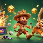 Experience thrilling wins at lu88a with 3D prehistoric casino characters celebrating a jackpot.