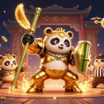 Engage with qs88 in a vibrant 3D arena, where a mech-suit panda leads the action amidst dynamic casino elements.