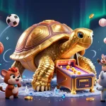 Experience the excitement with qs88's thrilling gaming atmosphere, showcasing colorful sports elements and a unique pinball tortoise.