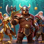 Engage with vibrant casino games featuring Viking characters and themed slot machine action.